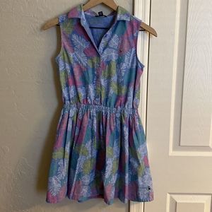 GIRLS Tommy Hilfiger Floral Denim Sleeveless Short Dress Size XL